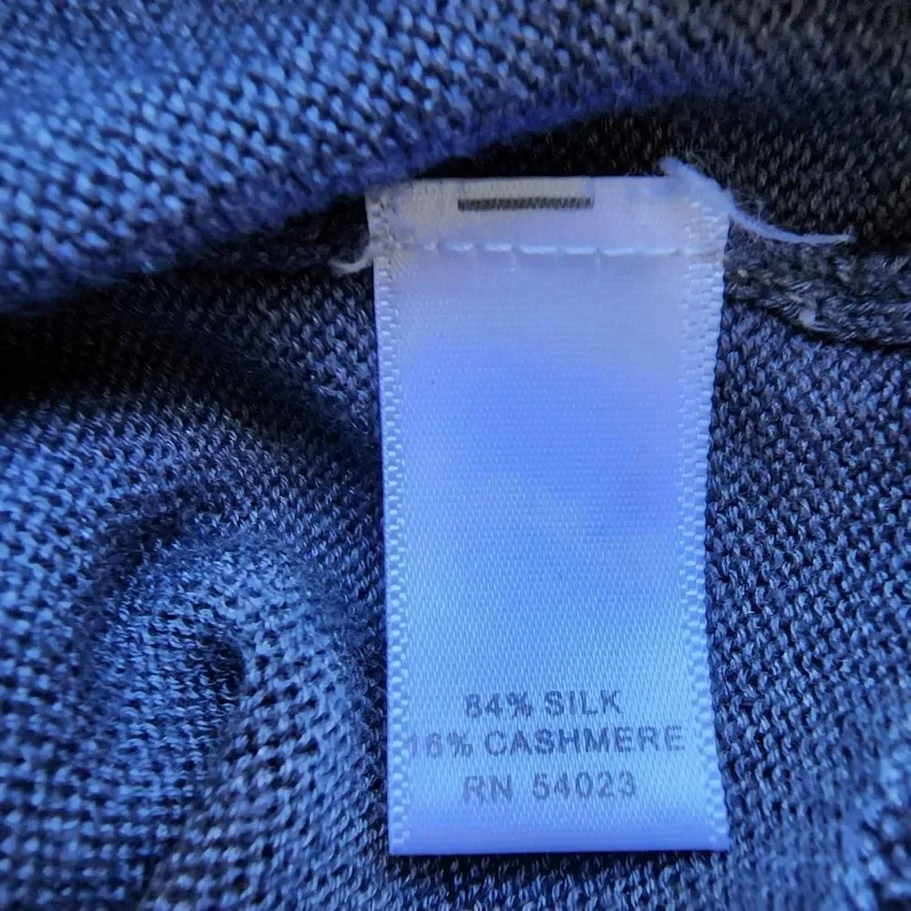 Banana Republic sweater L gray silk/cashmere v-neck luxury